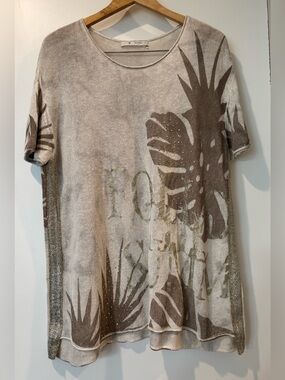 Beautiful Monari Linen blend knit oversized sweater size Large as new!!